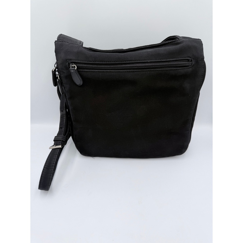 Hobo International Crossbody Bag Black Microfiber Organizer Small Travel